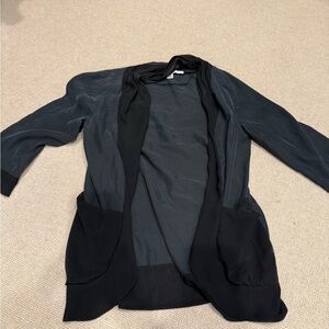 Chic Black Open-Front Cardigan